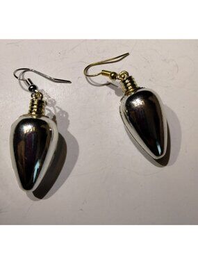 Silver Christmas Tree Light Earrings